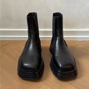 NEW Jil Sander Squared-Toe Slip-On Chelsea Boots 8.5M